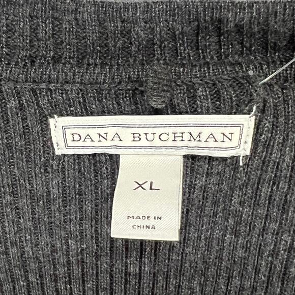 Dana Buchman Sweater Dress With Scarf XL Gray Ribbed Fit Flare Timeless Career - Picture 11 of 14